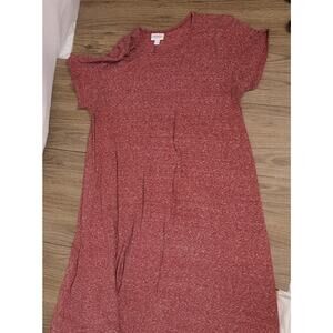 EUC LuLaRoe 2XL Red‎ midi short sleeve dress
